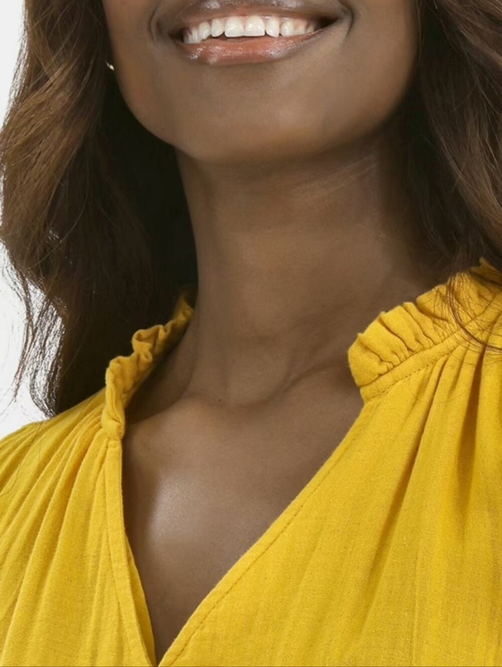 NWT Time and Tru 100% Cotton Yellow Flutter Sleeve Midi Dress - Picture 4 of 4